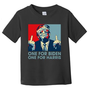 Trump Middle Finger Biden Harris Republican American Flag Toddler T-Shirt