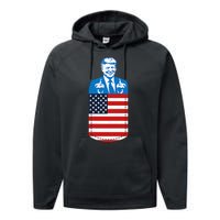 Trump Middle Finger Pocket 2020 Election Usa Republican Gift Performance Fleece Hoodie