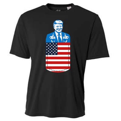 Trump Middle Finger Pocket 2020 Election Usa Republican Gift Cooling Performance Crew T-Shirt