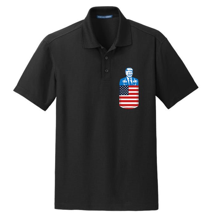 Trump Middle Finger Pocket 2020 Election Usa Republican Gift Dry Zone Grid Polo