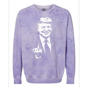 Trump Middle Finger Trump Fu 2024 Trump For President Colorblast Crewneck Sweatshirt