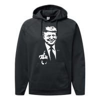 Trump Middle Finger Trump Fu 2024 Trump For President Performance Fleece Hoodie