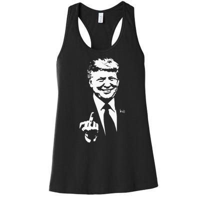 Trump Middle Finger Trump Fu 2024 Trump For President Women's Racerback Tank