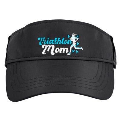 Triathlon Mom For Triathletes Mother Grunge Gift Adult Drive Performance Visor