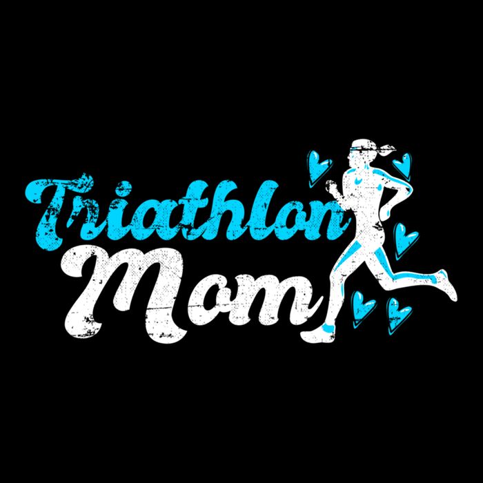 Triathlon Mom For Triathletes Mother Grunge Gift Flat Bill Trucker Hat