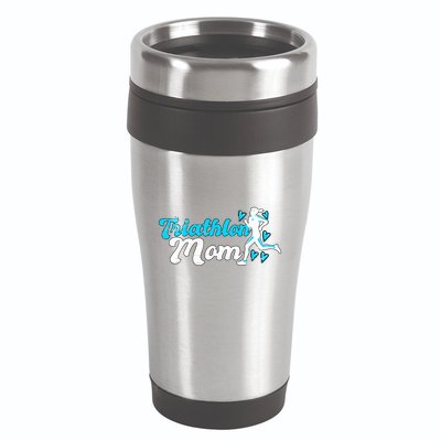 Triathlon Mom For Triathletes Mother Grunge Gift 16oz Travel Tumbler