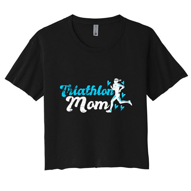 Triathlon Mom For Triathletes Mother Grunge Gift Crop Top
