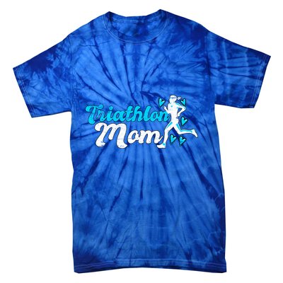 Triathlon Mom For Triathletes Mother Grunge Gift Tie-Dye T-Shirt