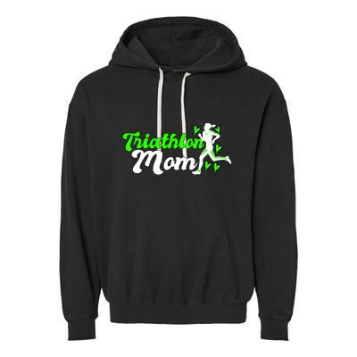 Triathlon Mom For Triathletes Mother Cute Gift Garment-Dyed Fleece Hoodie