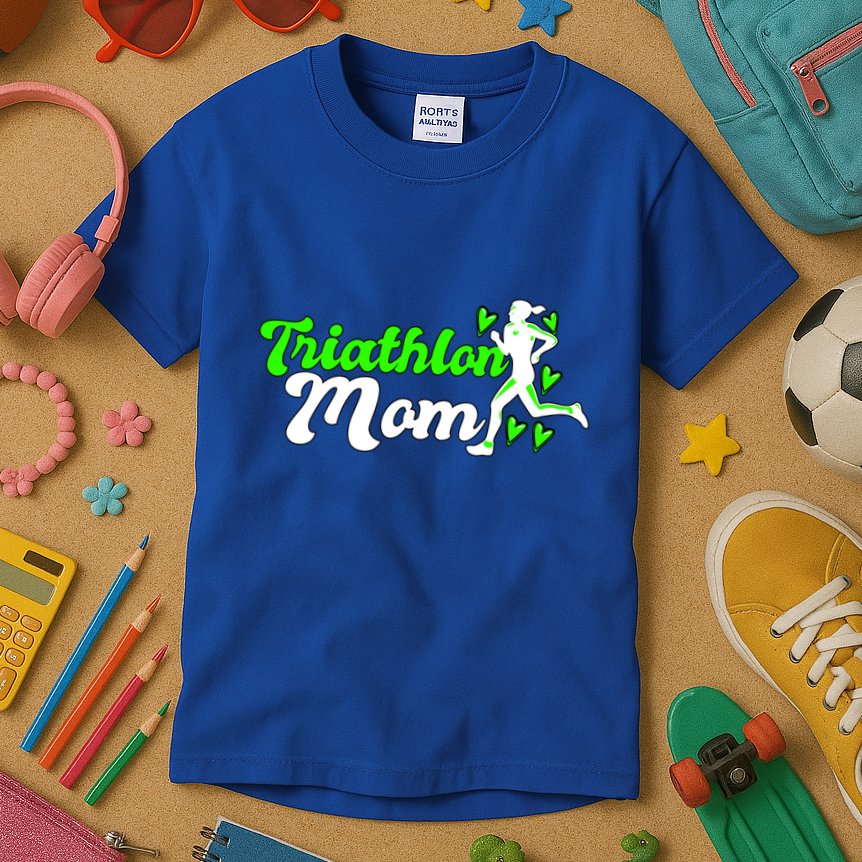 Triathlon Mom For Triathletes Mother Cute Gift Kids T-Shirt