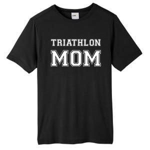 Triathlon Mom Funny Triathlete Gift Swimming Cycling Running Cool Gift Tall Fusion ChromaSoft Performance T-Shirt