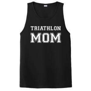 Triathlon Mom Funny Triathlete Gift Swimming Cycling Running Cool Gift PosiCharge Competitor Tank