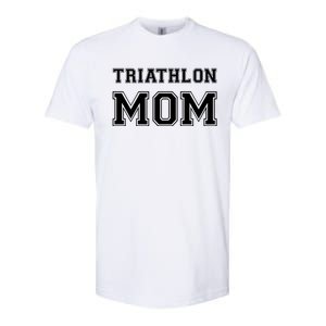 Triathlon Mom Funny Triathlete Gift Swimming Cycling Running Cool Gift Softstyle CVC T-Shirt