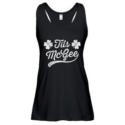 Tits Mcgee Funny St. PatrickS Day Shamrocks Ladies Essential Flowy Tank