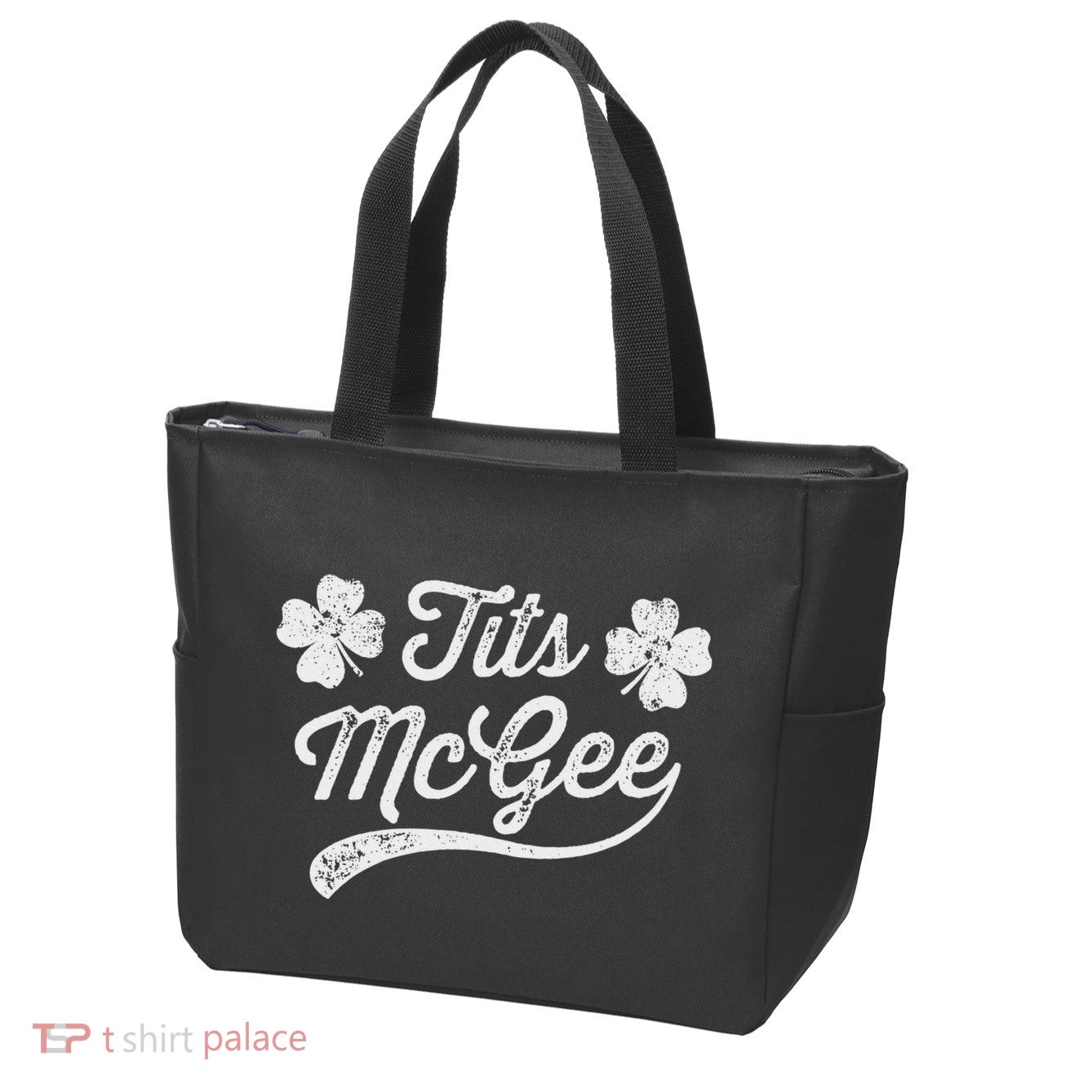 Tits Mcgee Funny St. PatrickS Day Shamrocks Zip Tote Bag