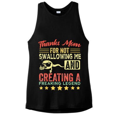 Thanks mom For Not Swallowing me funny family joke matching Ladies PosiCharge Tri-Blend Wicking Tank