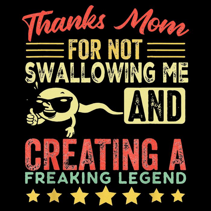 Thanks mom For Not Swallowing me funny family joke matching 16 in Basic Backpack