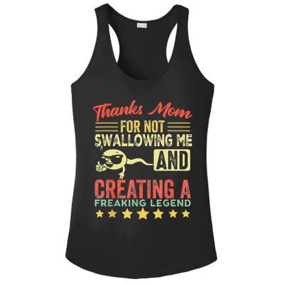 Thanks mom For Not Swallowing me funny family joke matching Ladies PosiCharge Competitor Racerback Tank