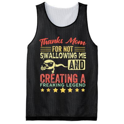 Thanks mom For Not Swallowing me funny family joke matching Mesh Reversible Basketball Jersey Tank