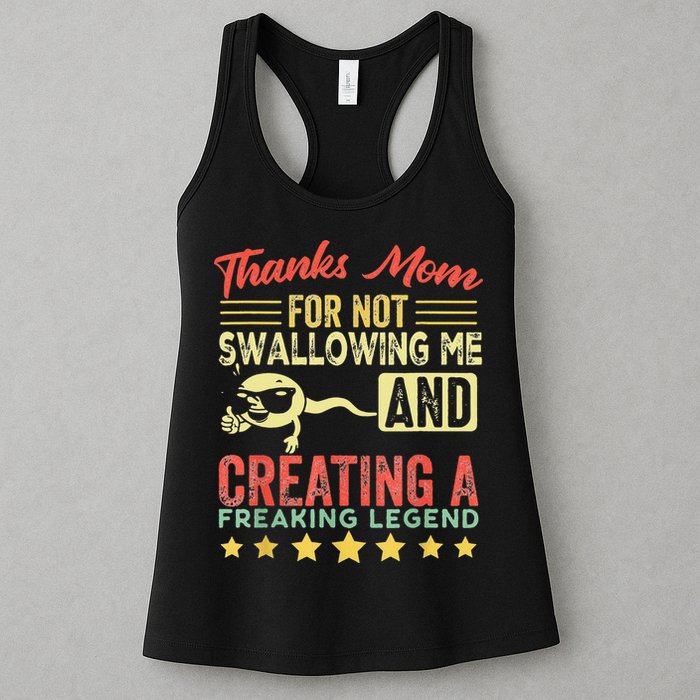 Thanks mom For Not Swallowing me funny family joke matching Womens Tank Top