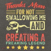 Thanks mom For Not Swallowing me funny family joke matching Cotton Canvas Backpack