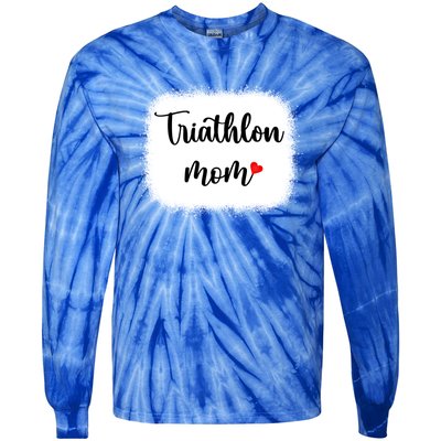 Triathlon Mom Funny Triathlete Mom Swimming Cycling Running Gift Tie-Dye Long Sleeve Shirt