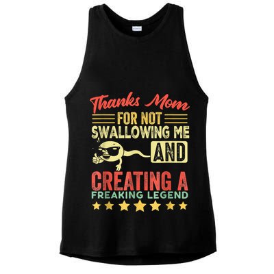 Thanks Mom For Not Swallowing Me Funny Family Joke Matching Ladies PosiCharge Tri-Blend Wicking Tank