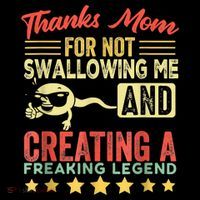 Thanks Mom For Not Swallowing Me Funny Family Joke Matching 7-Panel Snapback Hat