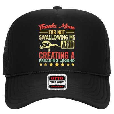 Thanks Mom For Not Swallowing Me Funny Family Joke Matching Trucker Hat