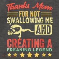 Thanks Mom For Not Swallowing Me Funny Family Joke Matching Vector Backpack