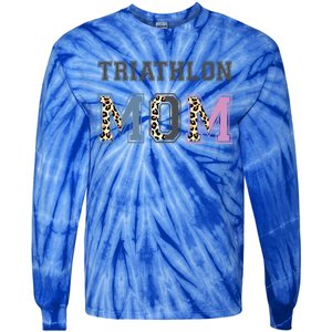 Triathlon Mom Funny Triathlete Swimming Cycling Running Meaningful Gift Tie-Dye Long Sleeve Shirt