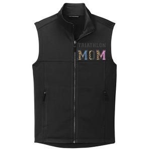 Triathlon Mom Funny Triathlete Swimming Cycling Running Meaningful Gift Collective Smooth Fleece Vest