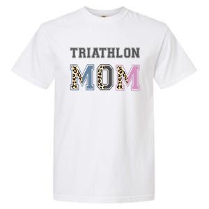 Triathlon Mom Funny Triathlete Swimming Cycling Running Meaningful Gift Garment-Dyed Heavyweight T-Shirt