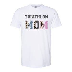 Triathlon Mom Funny Triathlete Swimming Cycling Running Meaningful Gift Softstyle CVC T-Shirt