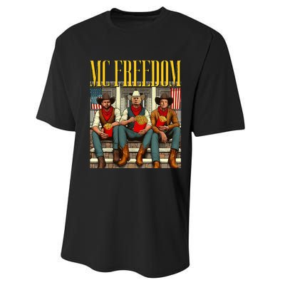 Trump Mc Freedom Funny Trump 2024 Christmas Performance Sprint T-Shirt