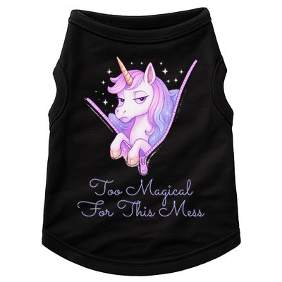 Too Magical For This Mess Funny Anti Social Unicorn Doggie Tank