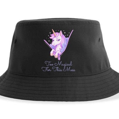 Too Magical For This Mess Funny Anti Social Unicorn Sustainable Bucket Hat