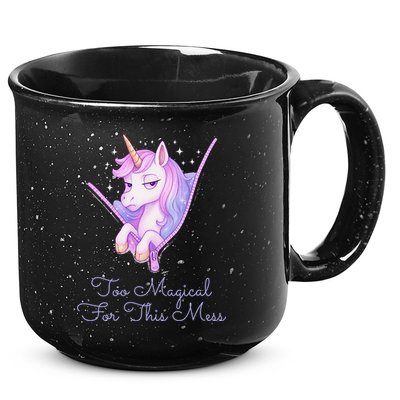 Too Magical For This Mess Funny Anti Social Unicorn 15oz Campfire Ceramic Mug