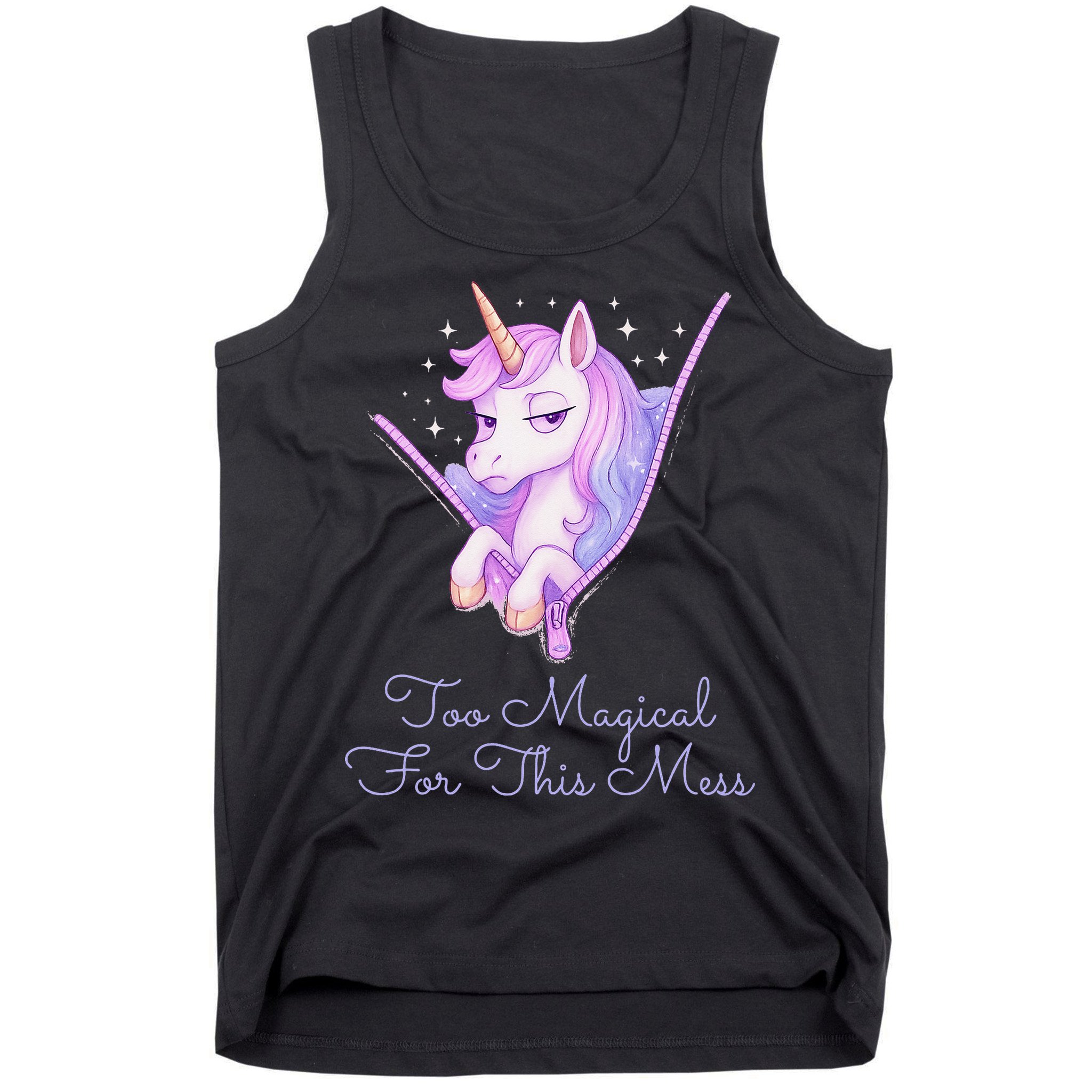 Too Magical For This Mess Funny Anti Social Unicorn Tank Top