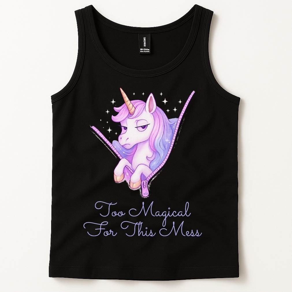Too Magical For This Mess Funny Anti Social Unicorn Tank Top