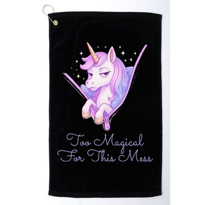 Too Magical For This Mess Funny Anti Social Unicorn Golf Towel