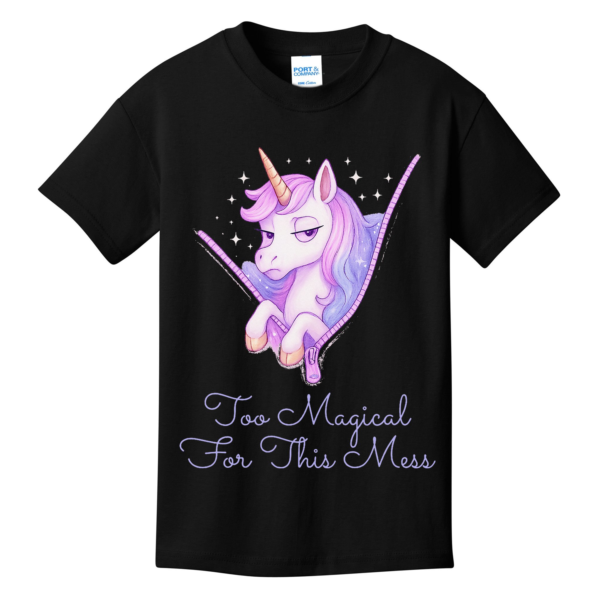 Too Magical For This Mess Funny Anti Social Unicorn Kids T-Shirt
