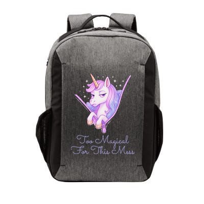 Too Magical For This Mess Funny Anti Social Unicorn Vector Backpack