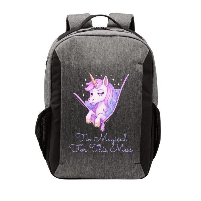 Too Magical For This Mess Funny Anti Social Unicorn Vector Backpack