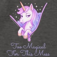 Too Magical For This Mess Funny Anti Social Unicorn Vector Backpack