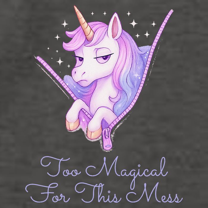 Too Magical For This Mess Funny Anti Social Unicorn Vector Backpack