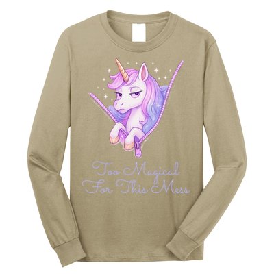 Too Magical For This Mess Funny Anti Social Unicorn Long Sleeve Shirt