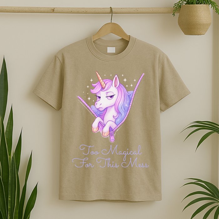 Too Magical For This Mess Funny Anti Social Unicorn T-Shirt