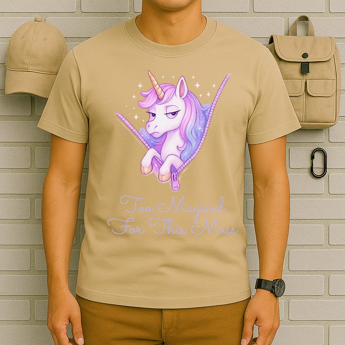 Too Magical For This Mess Funny Anti Social Unicorn T-Shirt