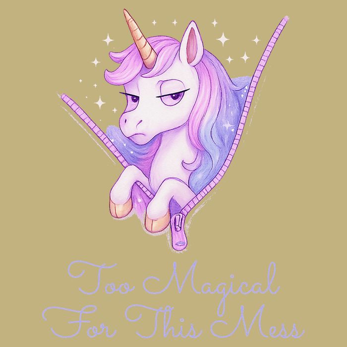 Too Magical For This Mess Funny Anti Social Unicorn Button